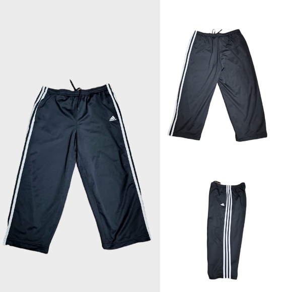 Adidas Tricot Black Capri Running Pants Size Medium - Picture 1 of 11